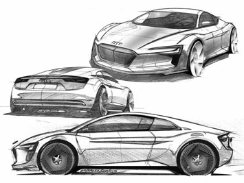 Audi e tron Concept Design Sketch