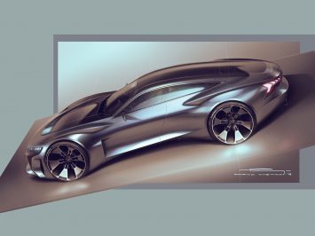 Audi e tron GT Concept Exterior Design Sketch by Parys Cybulski