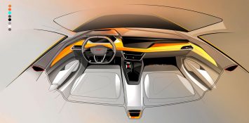 Audi e tron GT Concept Interior Design Sketch Render