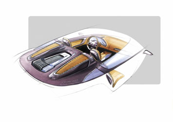 Audi e tron Spyder Interior Design Sketch