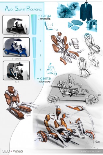 Audi M1 2+2 Concept - Interior Design Sketches