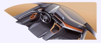 Audi Q3 Interior Design Sketch Render