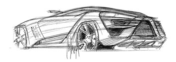 Bertone Mantide Design Sketch