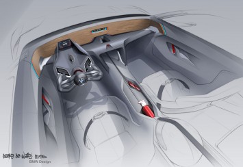 BMW 3.0 CSL Hommage Concept Interior Design Sketch