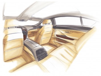 BMW 6 Series Gran Coupe Interior Design Sketch