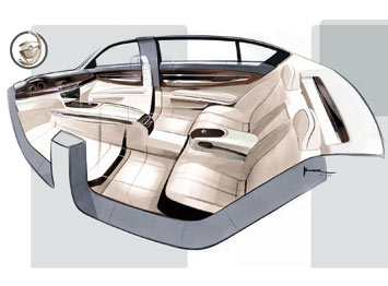 BMW 7 Series interior design sketch