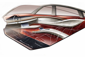 BMW Concept 5 GT Interior Design Sketch