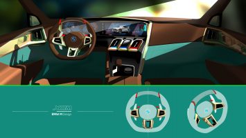 BMW Concept XM Interior Design Sketch Render