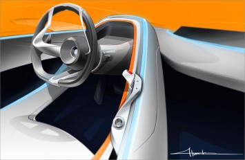 BMW Vision ConnectedDrive Concept - Interior design sketch