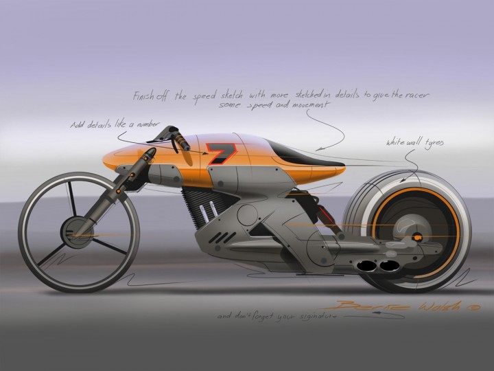 Cafe racer concept speed sketch demo