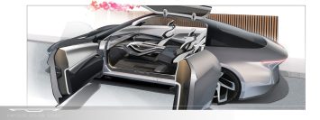 Chrysler Halcyon Concept Interior Design Sketch Render