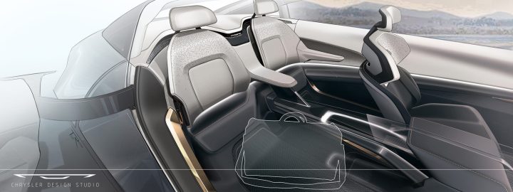 Chrysler Halcyon Concept Interior Design Sketch Render