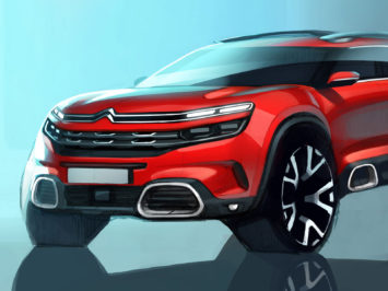 Citroen C5 Aircross Design Sketch Render detail