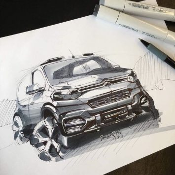 Citroen Concept Design Sketch by Dawson Pon