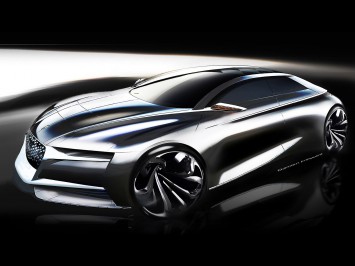 Citroen Divine DS Concept - Design Sketch Render by Damien Fressard