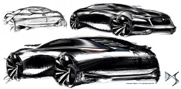 Citroen Divine DS Concept - Design Sketches by Damien Fressard