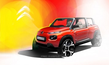 Citroen E-Mehari - Design Sketch Render by Fred Angibaud