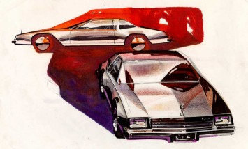 Early Buick Design Sketch Render Illustration by Gray Counts