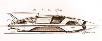 Ferrari 512 Modulo design sketch