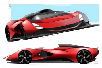 Ferrari Aliante Concept Design Sketches