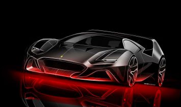 Ferrari F40 Tribute Concept by Samir Sadikhov Design Sketch