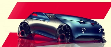 Fiat 500 Cheerful Concept - Design Sketch by Pierre Andlauer