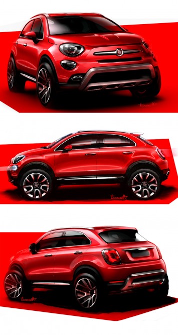 Fiat 500x Design Sketches by Fiat designer Danilo Tosetti