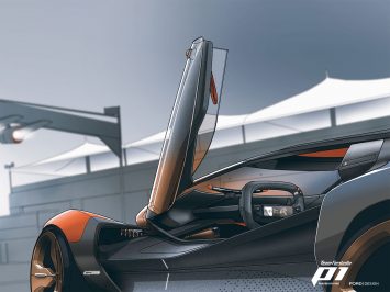 Ford Fordzilla P1 Virtual Racing Car Concept Design Sketch Render by Robert Engelmann Detail