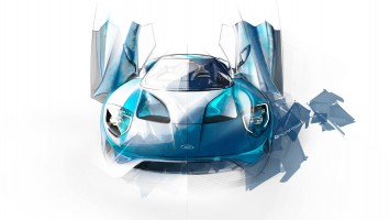 Ford GT Design Sketch Render by Garen Nicoghosian