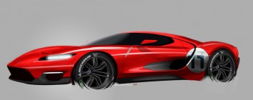 Ford GT Exterior Design Sketch Render by Giancarlo Viganego