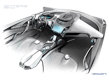 Ford iosis MAX Concept Interior Design Sketch