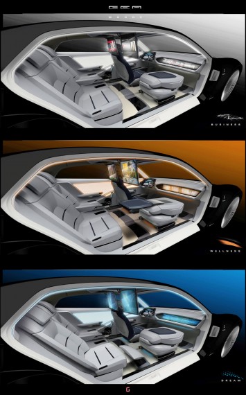 Italdesign Giugiaro GEA Concept - Interior Design Sketches