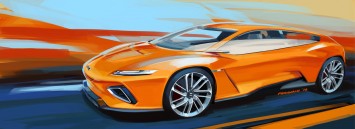 Italdesign GTZero Concept Design Sketch Illustration Render