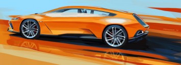 Italdesign GTZero Concept Design Sketch Illustration Render