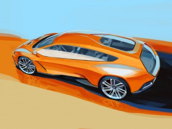 Italdesign GTZero Concept Design Sketch Illustration Render