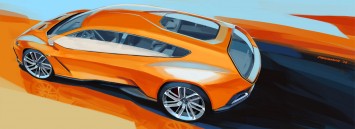 Italdesign GTZero Concept Design Sketch Illustration Render