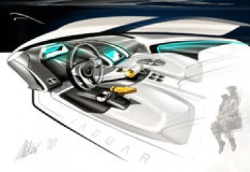 Jaguar C X75 Concept Interior Design Sketch