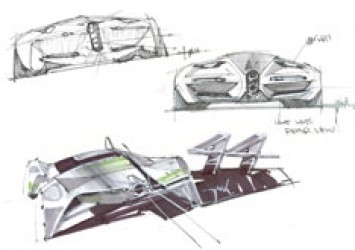 Jaguar C X75 Concept Interior Design Sketch