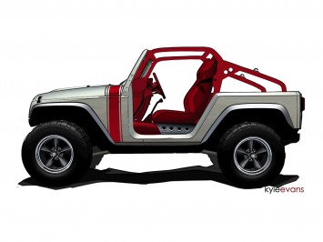 Jeep Wrangler Pork Chop Concept Design Sketch