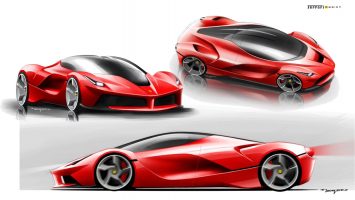 LaFerrari Design Sketch Renders