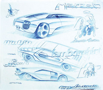 Lamborghini Murcielago Design Sketch