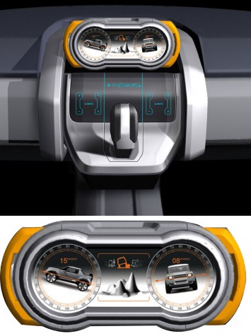 Land Rover DC 100 Sport Concept Interior Design Sketch