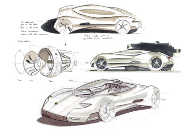 Lotus Esira Design Sketches