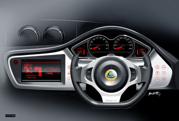 Lotus Evora Interior Design Sketch