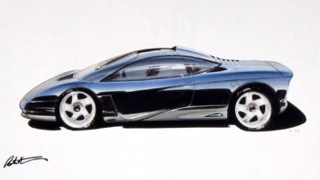 McLaren F1 design sketch by Peter Stevens