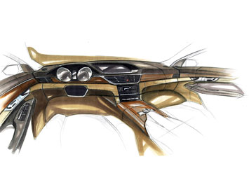 Mercedes-Benz E Class Interior Design Sketch