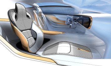 Mercedes-Benz One Eleven Concept Interior Design Sketch Render