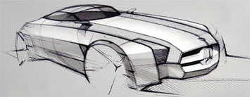 Mercedes-Benz SLS AMG Design Sketch