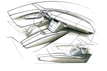 Mercedes-Benz SLS AMG Interior Design Sketch