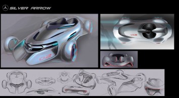 Mercedes Silver Arrow Concept Design Sketches